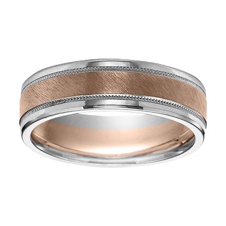 Elegant Bliss: 14 Karat Two-Tone Wedding Band for Unforgettable Moments