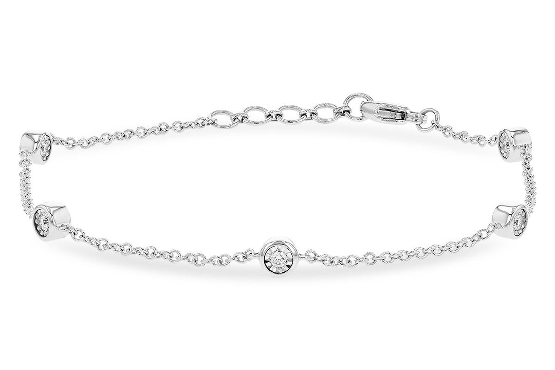 Diamond Illusion Station Bracelet in 14 Karat White Gold