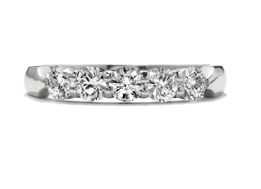 Signature Platinum Prong Set 5-Stone Wedding Band with 2.00 carat Natural Diamonds