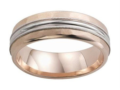 Exquisite 14 Karat Two-Tone Wedding Band: A Perfect Blend of Elegance and Style