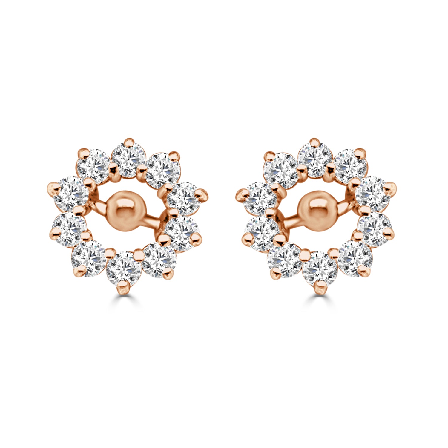 Stunning 14 Karat Yellow Gold Earrings with 0.75 Carat Natural Diamond