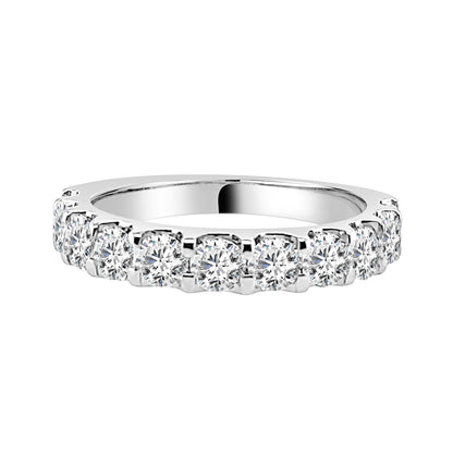 Sparkling Elegance: 14 Karat White Gold Wedding Band with 1.51 Carat Natural Diamond