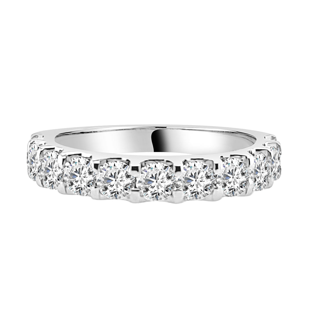 14 Karat White Gold Wedding Band with 1.51 Carat Natural Diamond