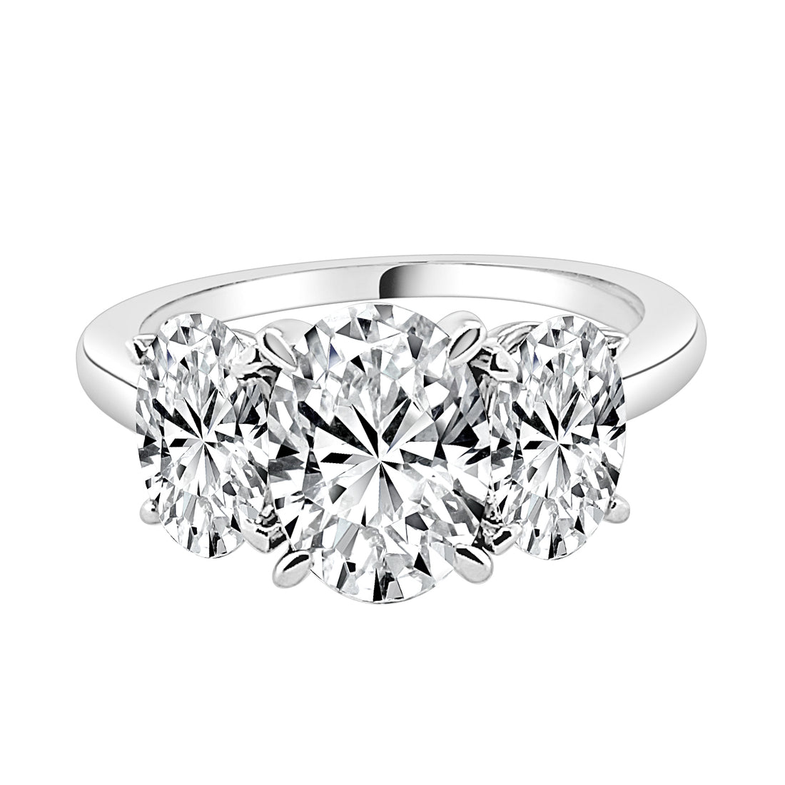 Oval Lab Diamond 14K White Gold Engagement Ring - 1.51 Carats