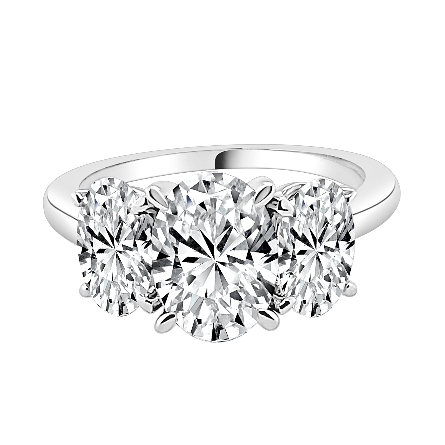 Exquisite 14K White Gold Oval Lab Diamond Engagement Ring - 1.51 Carat