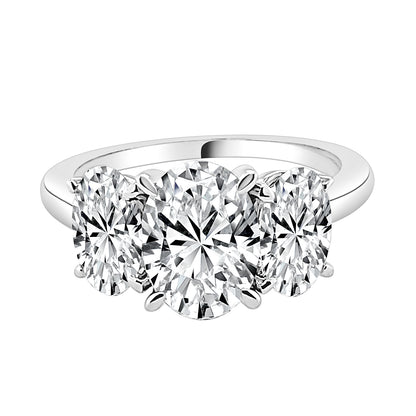 Exquisite 14K White Gold Oval Lab Diamond Engagement Ring - 1.51 Carat