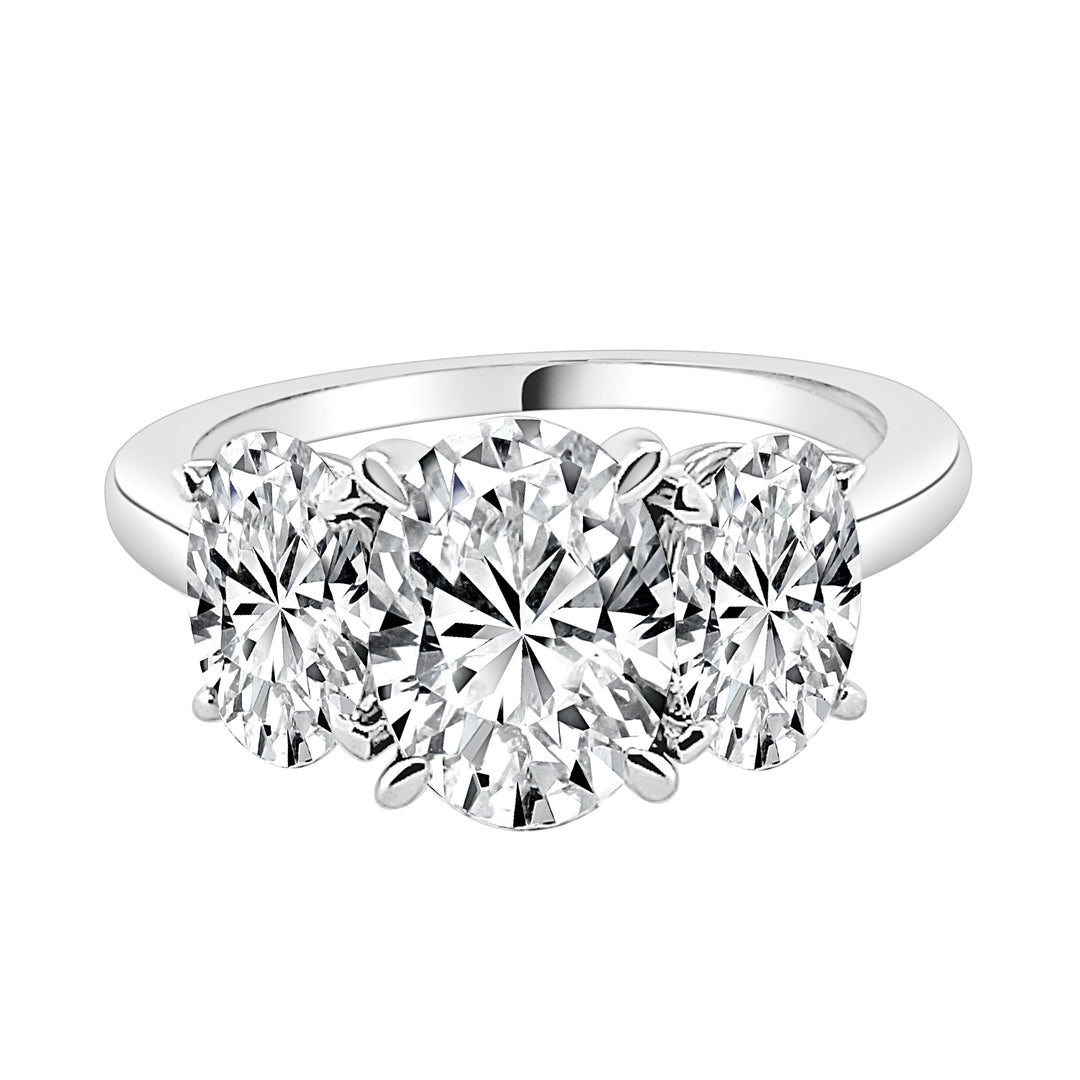 Stunning Oval Lab Diamond Engagement Ring in 14 Karat White Gold