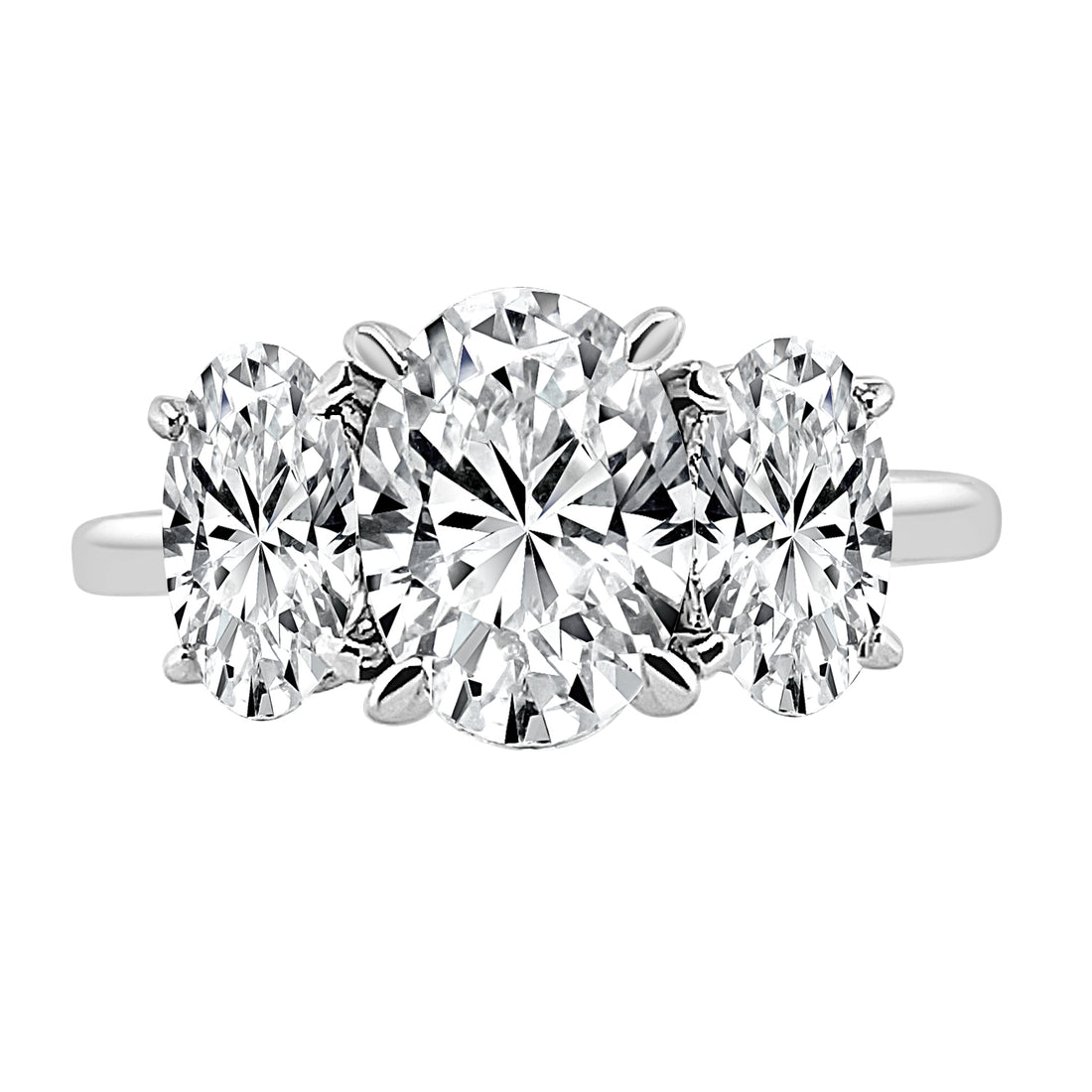 Oval Lab Diamond 14K White Gold Engagement Ring - 1.51 Carats