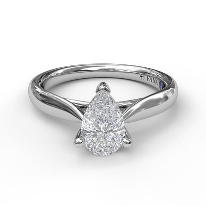 14 Karat White Gold Pinched Engagement Mounting