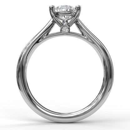 14 Karat White Gold Pinched Engagement Mounting