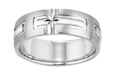 Elegant 14 Karat White Gold Wedding Band