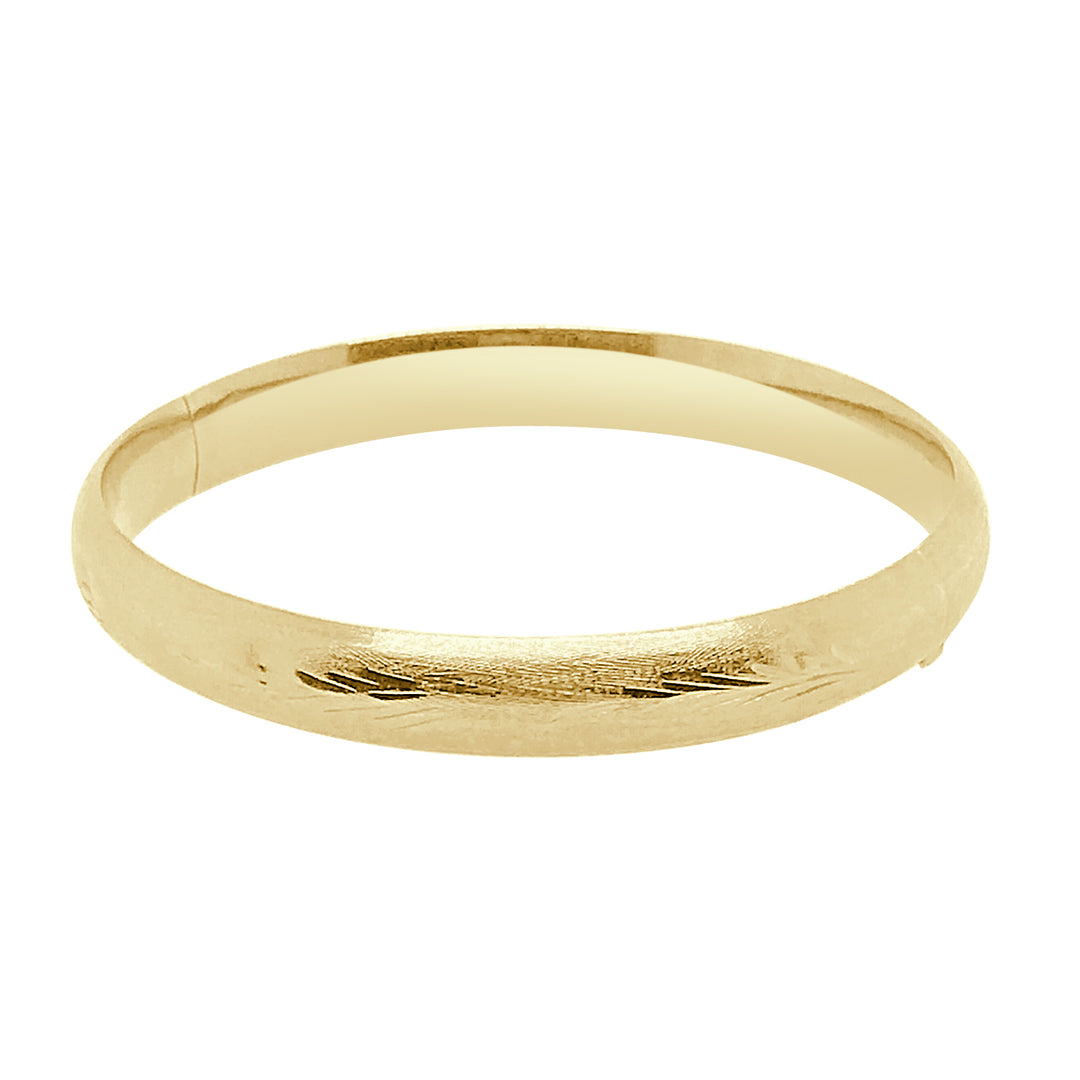 Vintage Elegance: Estate Hollow Slide Opening Bangle in 14 Karat Yellow Gold