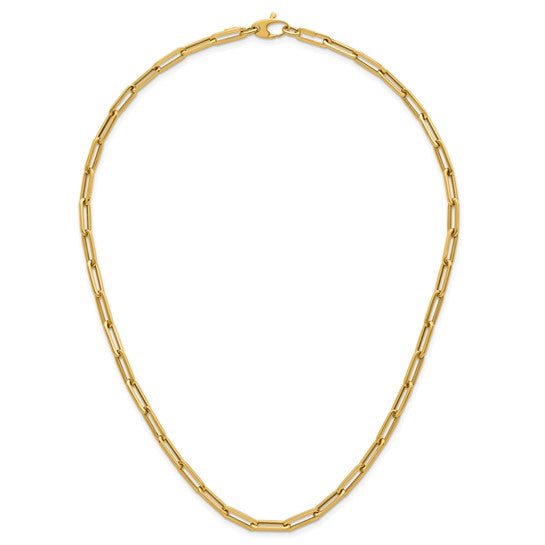 14K Yellow Gold Semi-Solid Paperclip Chain Necklace