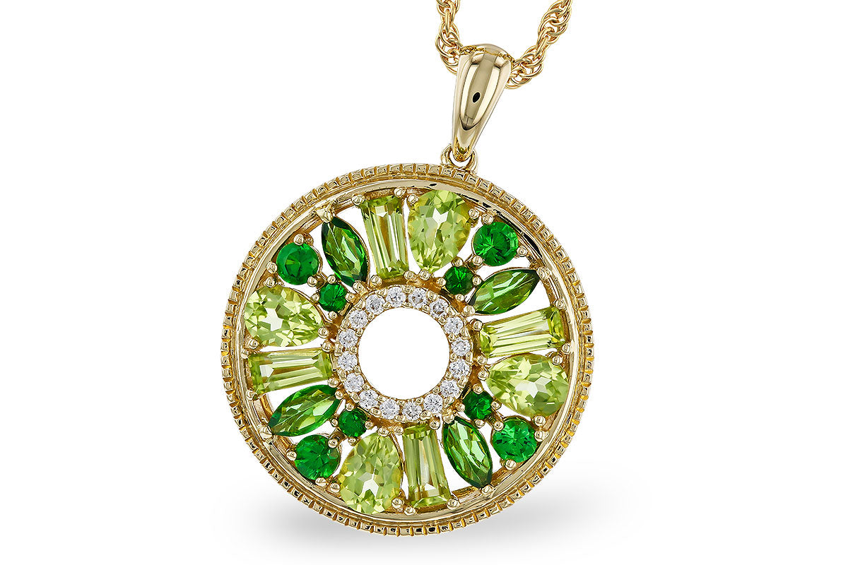 14K Yellow Gold Garnet Pendant Necklace - 1.47 Carats