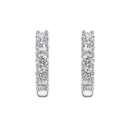3.04 CTW Round Lab Diamond Earrings in 14 Karat White Gold