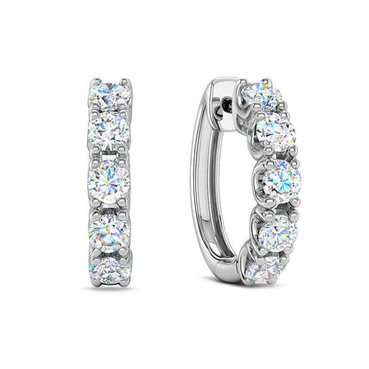3.04 CTW Round Lab Diamond Earrings in 14 Karat White Gold