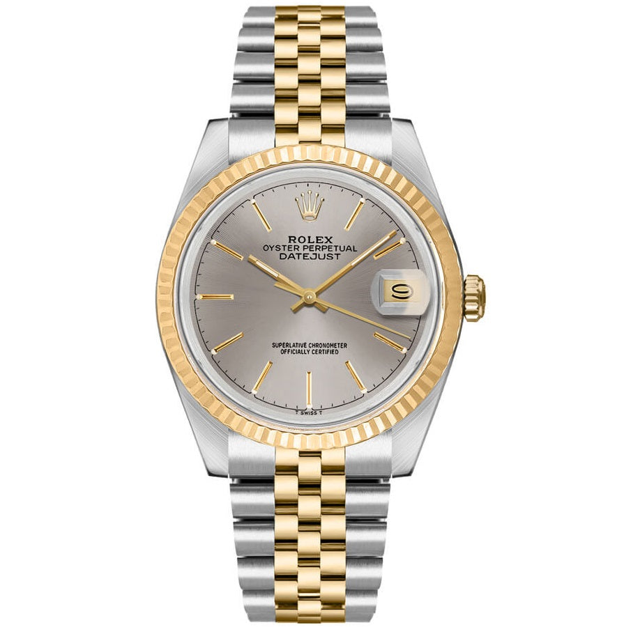 Rolex Luxury Watch with Sleek Silver Dial and No Holes Case