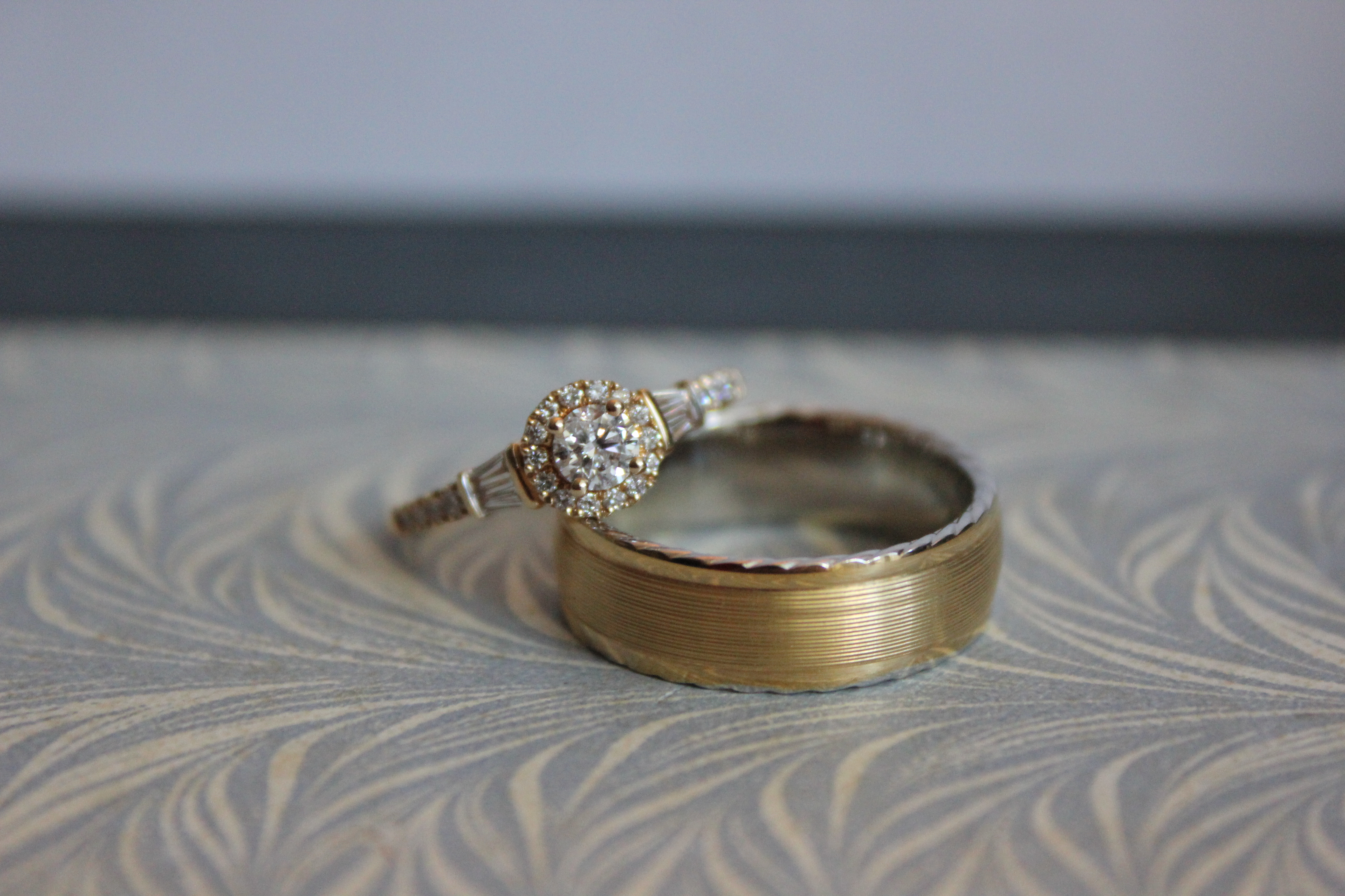 Custom engagement ring design with diamond center stone