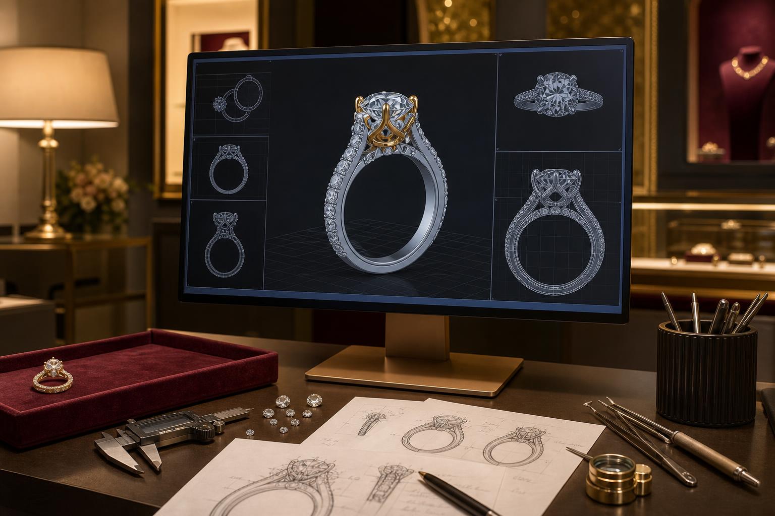 CAD model for a custom ring design