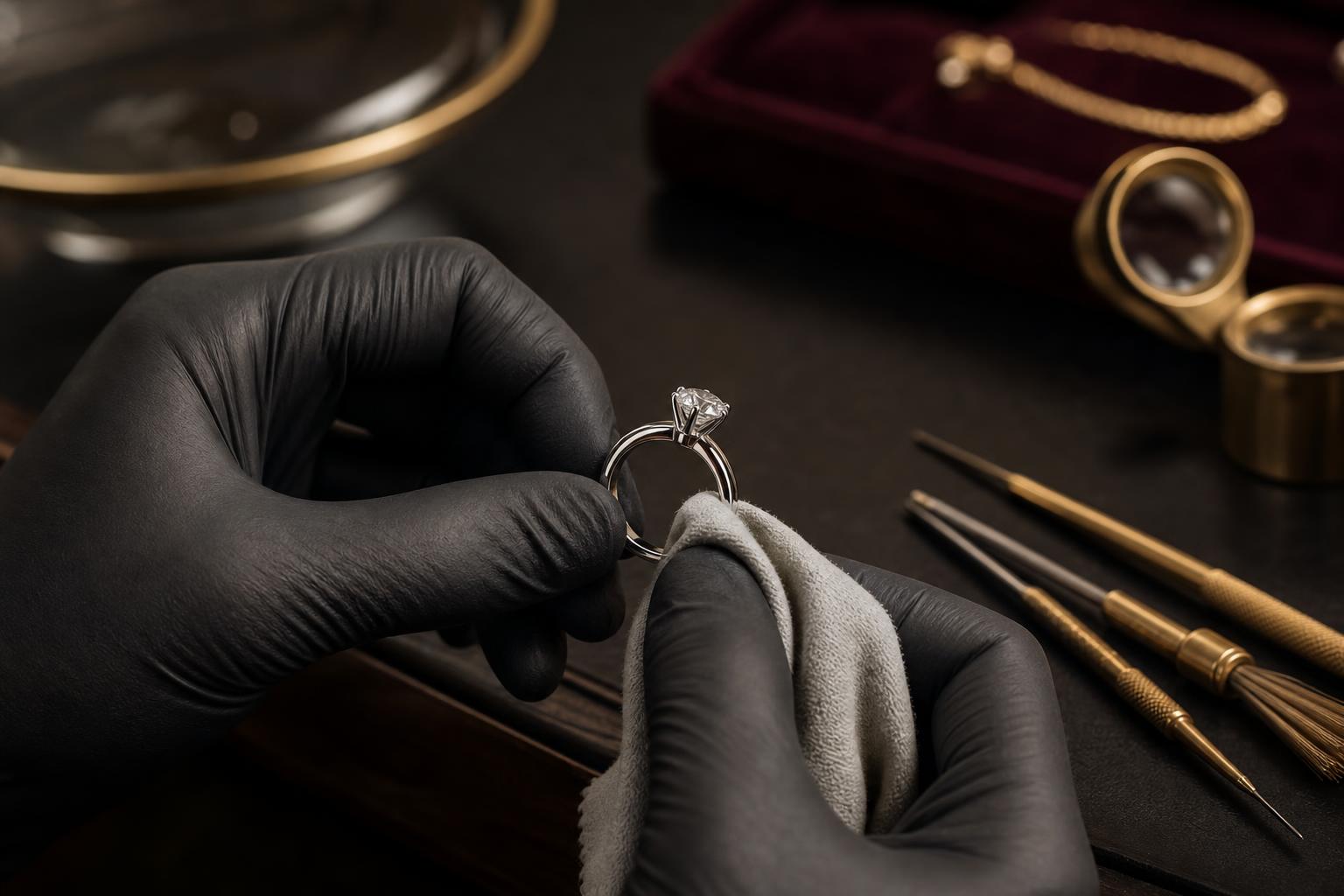 Rhodium plating and polishing