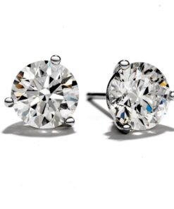 Hearts On Fire Three Prong 0.52 Carat Round Diamond Solitaire Stud Earrings