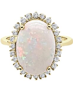 Halo 4.00 Carat Oval Opal Ring