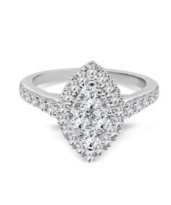 Marquise Cluster Halo 1.01 Carat Diamond Engagement Ring