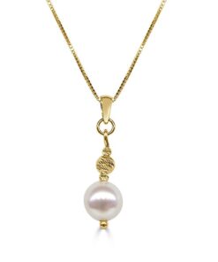 D/c Bead Drop Akoya Pearl 18 Inch Necklace