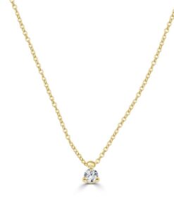 Hearts On Fire Classic Solitaire 0.10 Carat Round Diamond Necklace