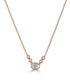 5 Stone Bezel 0.34 Carat Diamond Necklace