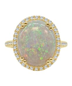 Halo 3.91 Carat Oval Opal Ring