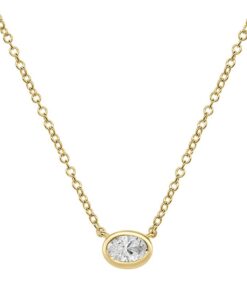 Ovl Bezel 0.33 Carat Diamond Necklace