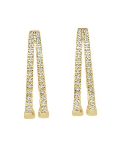 Double Row Hoop 0.25 Carat Diamond Earrings