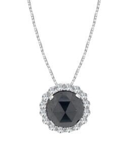 Halo 1.41 Carat Black Diamond Necklace