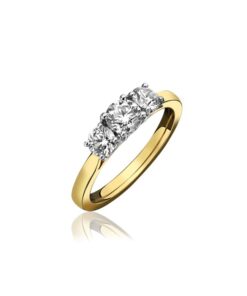 3-Stone 0.46 Carat Round Diamond Engagement Ring