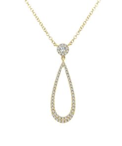 Shy Creations Open Pear Drop 0.19 Carat Diamond Necklace