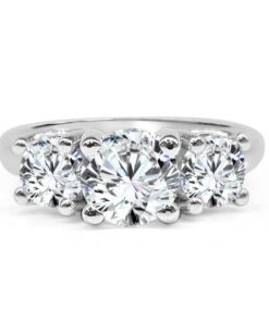 3-Stone 1.53 Carat Round Diamond Engagement Ring
