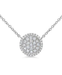 Shy Creations Pave Circle 0.27 Carat Diamond Necklace