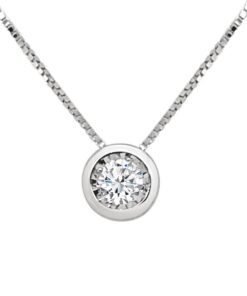 Round Bezel Miracle 0.15 Carat Diamond Necklace