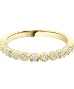 Fana Alternating Pear And Round Ladies Stackable 0.18 Carat Diamond Wedding Band
