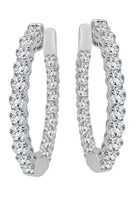 Inside Out Hoops Hoop 1.00 Carat Lab Diamond Earrings