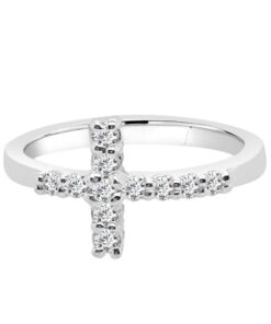 Sideways Cross 0.25 Carat Diamond Ring