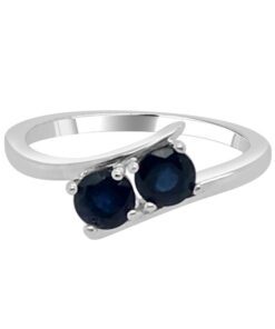 Two Stone Blue Sapphire Ring