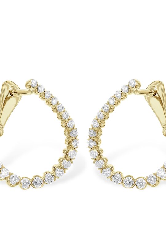 Teardrop Hoop 0.50 Carat Diamond Earrings