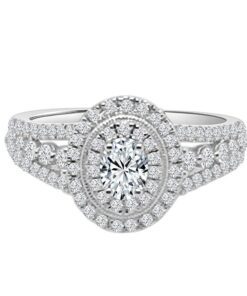 Double Oval Vintage 1.00 Carat Diamond Engagement Ring