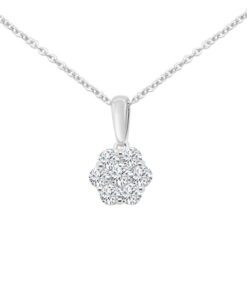 Cluster Pendant 0.50 Carat Diamond Necklace