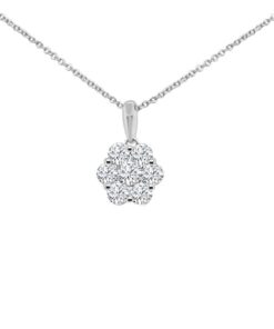 Flower Pendant 1.00 Carat Diamond Necklace