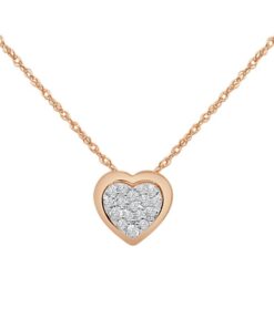 Cluster Heart 0.25 Carat Diamond Necklace