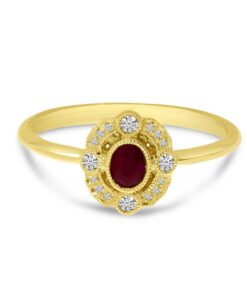 Vintage Ladies 0.18 Carat Ruby Ring