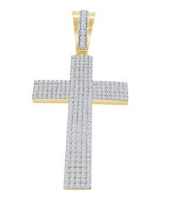 Cross Pendant 3.01 Carat Diamond Necklace
